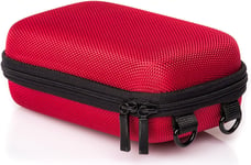 Pure Red L Etui Rigide pour Appareil Photo Compact, Rouge (Sangle - Boucle de Ceinture) CoolPix W100 - CyberShot DSC HX90 HX95 HX99 - Lumix TZ70 - PowerShot SX720 - Olympus/Om TG-7 TG-6 ....[G910]