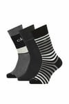 Calvin Klein 100% Authentic Men's 3-Pack Combed Cotton Crew Socks Black Combo