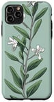 iPhone 11 Pro Max Leaves Botanical Plant Line Art Sage Green Wildflower Floral Case