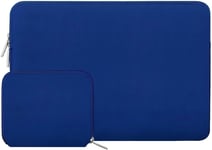 Housse Compatible Avec Macbook Air/Pro, 13-13,3 Pouces Notebook, Compatible Avec Macbook Pro 14 M3 M2 M1 Pro Max 2024-2021, Laptop Sleeve Néoprène Sac Avec Petite Pochette, Bleu Royal