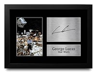 HWC Trading FR George Lucas Gift Signed FRAMED A4 Printed Autograph Star Wars Gifts Creator Print Photo Picture Display