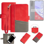 PROTECTIVE CASE FOR TCL 40 SE RED, GREY SMARPTHONE COVER WALLETCASE