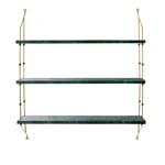 OX Denmarq - Morse, Brass Frame, Shelves: 3X Green Marble - Vägghyllor - Dennis Marquart - Vit - Metall/Sten