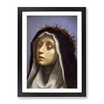 Carlo Dolci St. Catherine Of Siena Classic Painting Framed Wall Art Print, Ready to Hang Picture for Living Room Bedroom Home Office Décor, Black A2 (64 x 46 cm)