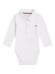 Tommy Hilfiger Baby Logo Ribbed Collar Bodysuit, White