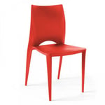 Chaise de jardin en plastique rouge  Oviala