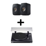 Enceintes actives Hifi connectées KEF LSX 2 Noir (paire) + Platine vinyle Teac TN-280BT-A3 Noir