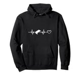 Air Hockey Table Heartbeat Heart Air Hockey Player Pullover Hoodie