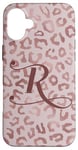 Coque pour iPhone 16 Plus Letter R Initial Leopard Rose Pink Cheetah Monogram