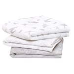 aden + anais Musy Squares - map the stars, Pack of 3 | Large 100% organic cotton muslin Muslin Cloth | Soft & Lightweight Unisex Baby Essentials | Cloths for Newborn Girls & Boys | Ideal