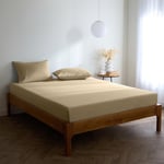 Mellanni Drap Housse 140x200 avec Bonnet 30cm - Doux, Résistant, Anti-Plis, Élastique Tout Autour - (140x200 cm, Beige)