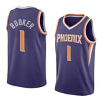 LZZQMR Chemise de Basket-Ball pour Hommes Adultes N ° 1 Booker Swingman Jersey, T-Shirt Uniforme de Basketball Purple-L