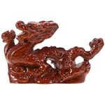 Baluue Figurine De Dragon, 10cm Chinois en Bois Statue De Dragon Fengshui 2024 Année du Dragon Sculpture Objets De Collection Décoration De Bureau À Domicile Cadeaux Porte