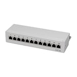 LogiLink Professional Patch Panel Desktop - Panneau de Brassage, Gris Clair, 12 Ports