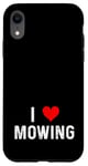 Coque pour iPhone XR I Love Mowing – Heart – Tondeuse à gazon pour gazon