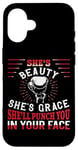 iPhone 16 Boxing Girl Vintage She'S Beauty She'S Grace She'Ll Punch Case