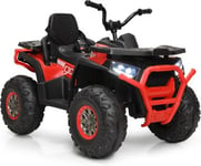 Voiture Electrique Enfants 12V pour Enfants Quad Electrique Enfants avec Fonctions USB MP3 TF Phares à LED Rouge