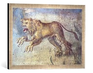 Kunst für Alle 'Encadré Image de AKG Anonymous Pompeji, CASA M.L. Fronto, Lion, d'art dans Le Cadre de Haute qualité Photos Fait Main, 60 x 40 cm, Argent Raya