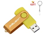 JASTER-Clé USB 2.0 rotative en plastique,clé gratuite JOColorful,clé USB,64 Go,32 Go,16 Go,128 Go,cadeau créatif - Type Yellow-4 GO