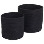 Dixie Elin Förvaringskorg Cylinder Jute 2-Pack Svart Stor