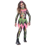 Amscan- Neon Zombie Girl Costume-Age 8-10 Years-1 Pc Deguisement Halloween Deadly, 9904780