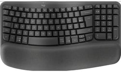 Logitech Wave Keys - Clavier Ergonomique sans Fil - Graphite, Clavier Belge AZERTY