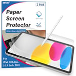 Paperfeel Protection Écran pour iPad 10 (10,9 Pouces, Modèle 2022, 10ème Génération), Film Mat Protecteur d'écran, Antireflet pour Dessiner, Écrire et Prendre des Notes, Lot de 2