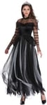 Ladies 2 Pce Vampire Witch Halloween Dark Queen Costume Size 10-12 Dress & Tiara