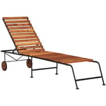 Vidaxl - Chaise longue avec pieds en acier Bois d'acacia massif