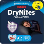 Huggies DryNites, Boys’ Night Time Pants - Sizes 4-7 Years (30 Pants)