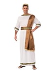 White Greek God Mens Costume with Brown Sash, Standard (1 Set) - Stunning Design, Perfect for Parties, World Book Day, Theme Nights, Events, & Halloween Halloween Halloween