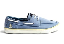 New Mens Penguin Blue Laguna Canvas Trainers Boat Shoes Lace Up Blue Size UK 7