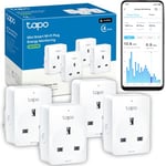 Tapo WiFi App Control Smart Plug, Energy Monitoring & MATTER Compatible Alexa Plug, Works with Alexa, Google, Apple HomeKit, Smart things, Device Sharing Timer Plug Socket UK , Tapo P110M (4-pack)