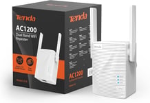 Répéteur Wifi A18 Ac1200-Amplificateur De Signal Avec 2 Antennes Externes 2Dbi,Double Bande(5Ghz : 867Mbps + 2,4Ghz : 300Mbps),Led Intelligente,Installation Facile,Couverture Étendue