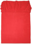 MESANA c-10001/32 Drap-Housse en Microfibre Polaire env. 90–100 x 200 cm (Rouge)