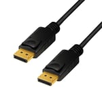 LogiLink Câble de connexion DisplayPort 1.4, 4 K/120 Hz pour une qualité Full HD et 3D avec une meilleure transmission sonore, 3 m