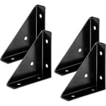 CCYKXA Lot de 4 équerres d'angle - Support d'angle de lit - Pince triangulaire - Connecteur de fixation - Support pour bureau et lit - Noir