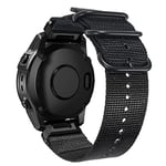 ANBEST Compatible avec Fenix 7X/Fenix 6X/Fenix 5X Bracelet, Nylon Bracelet Souple à Dégagement Rapide pour Fenix 6X Pro/Fenix 3/Fenix 3HR/Enduro/Enduro 2 Bracelet avec Boucles à Anneau, Noir