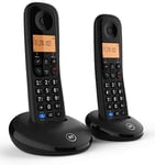Everyday Cordless Home Phone With Basic Call Blocking Twin Handset Pack Black U