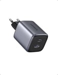 UGREEN Nexode 35W GaN Chargeur USB C Rapide avec Double Prise Compatible avec iPhone 16 Plus Pro Max 15 14 13 12 11 Pixel 8 7a 6a Galaxy S24 Ultra Plus A15 A05s iPad Pro Air Mini MacBook (Noir)