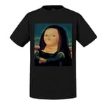 T-Shirt Enfant Mona Lisa La Joconde Fernando Botero Peinture Portrait Grosse Dame