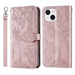 Vkooer Coque pour iPhone 13 (6.1 Pouces) Premium en Cuir PU Étui Portefeuille à Rabat Housse avec Porte Cartes Fermeture Magnétique Etui de Protection pour Apple iPhone 13, Or Rose