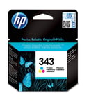 HP 343 C8766EE pack de 1, cartouche d'encre d'origine, imprimantes HP DeskJet, OfficeJet, Photosmart, trois couleurs (cyan, magen