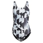 adidas Maillot de Bain Graphique 3 Bandes pour Femme, 91,4 cm, Noir, 54