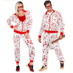 WIDMANN MILANO PARTY FASHION - Costume survêtement bain de sang, blanc avec des taches de sang, jogging, costume d'horreur, déguisement d'Halloween