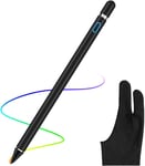 Stylet Capacitif, 2 en 1 Stylus Stylet Stylo écran Tactile 1.45mm Haute Précision Stylus Capacitif Universel,Compatible avec Les Smartphones,tablettes,Apple iPhone/iPad Gant Anti-fouling