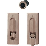 HOPPE Kit de rosace de porte coulissante M464 - Sans serrure - Rosace carrée pour WC - Cuivre