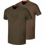 Härkila Graphic t-shirt 2-pack Willow Green / Slate Brown XXL