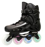 YDL Inline Skates for Adults Black Women and Mens Professional Single Row Skates Outdoor High Performance Beginner Children's Inline Roller Skates (Color : Black, Size : 6.5UK)