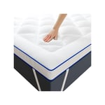 Casabel - Surmatelas Confort 140x190 Cm Respirant Microfibre - 1000gr - Liseré Bleu